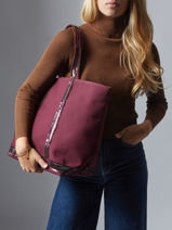 Handtas L Le Cabas Pailletten Vanessa bruno Rood cabas 1V40315-vue-porte